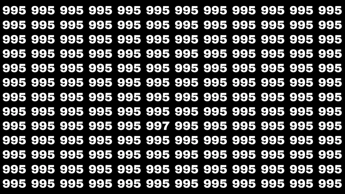 Optical Illusion 8 Seconds Challenge: Only People with Eagle Eyes Can spot the Number 997