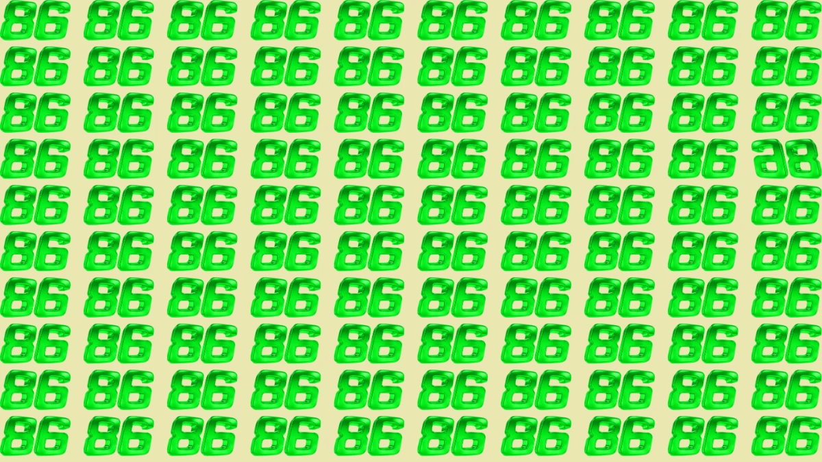 Optical Illusion: Are You A Genius? Within 7 Seconds Spot The Inverted 86 among 86