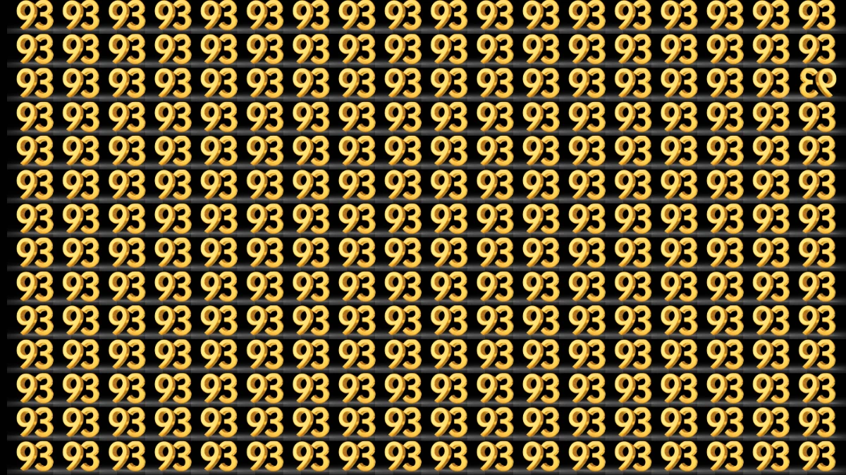 Optical Illusion: Are You A Genius? Within 7 Seconds Spot The Inverted 93 Among 93
