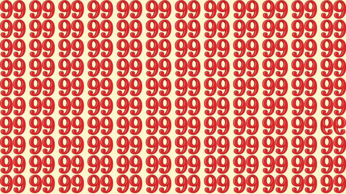 Optical Illusion: Are You A Genius? Within 7 Seconds Spot The Inverted 99 among 99