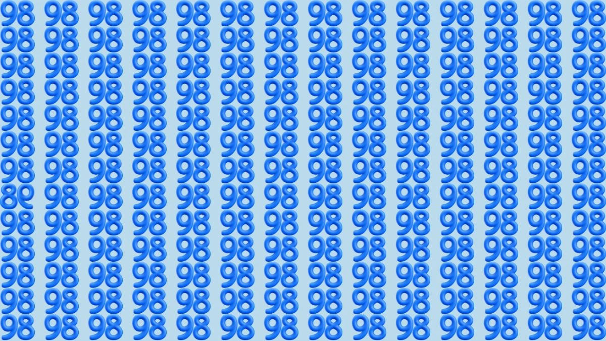 Optical Illusion: Are You A Genius? Within 8 Seconds Spot The Inverted 98 among 98