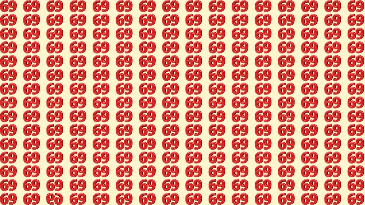 Optical Illusion: Are You A Genius? Within 9 Seconds Spot The Inverted 69 among 69