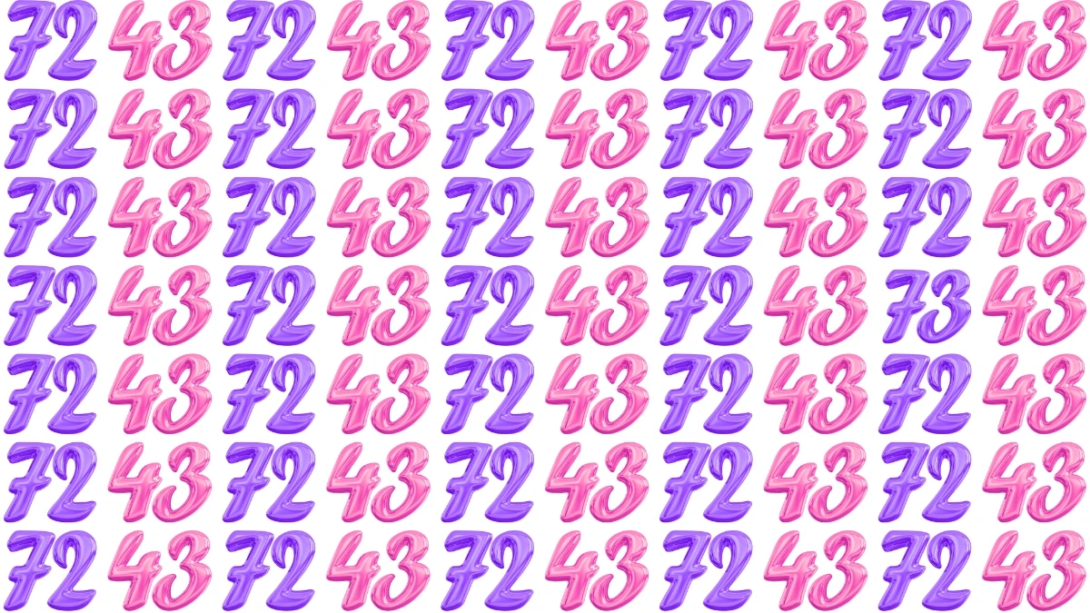 Optical Illusion: Can You Spot the Number 73 Among 72 and 43 in 8 Seconds?