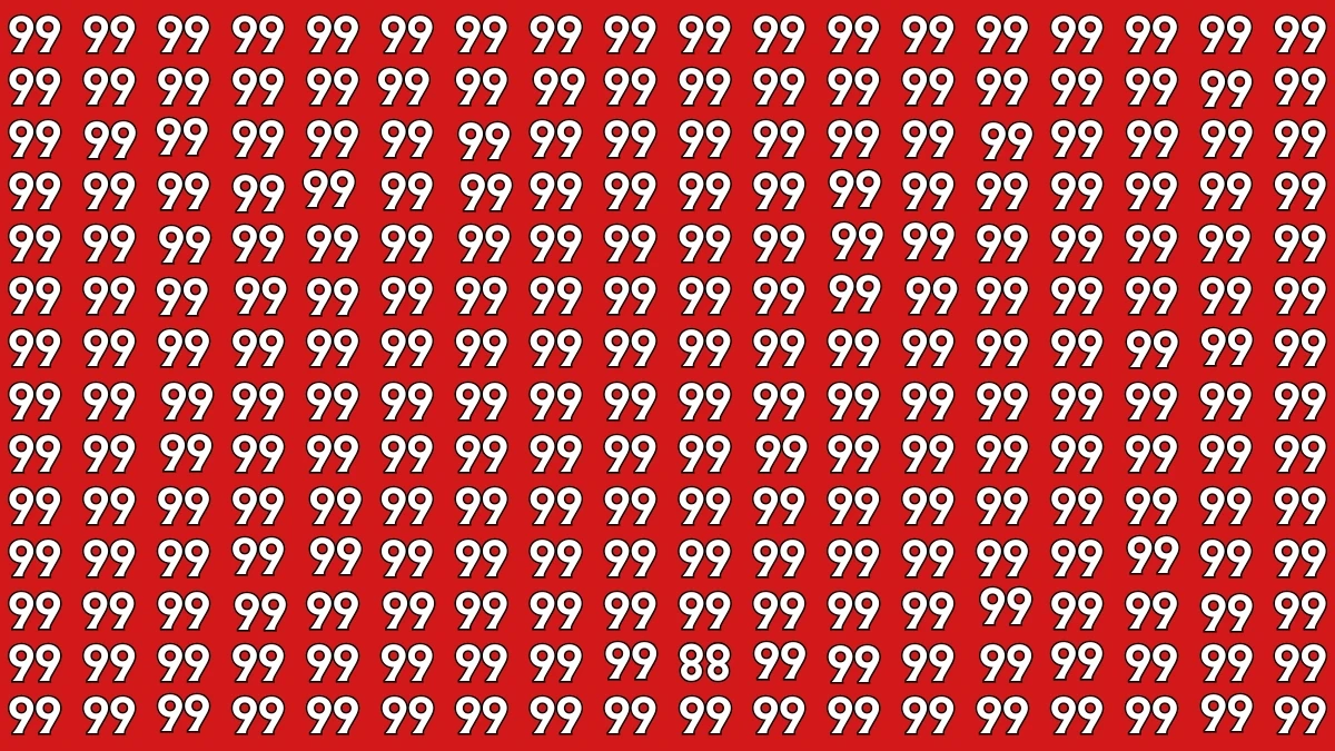 Optical Illusion Challenge: Are You a Genius? Spot the Inverted 88 Among 99 in Just 9 Seconds