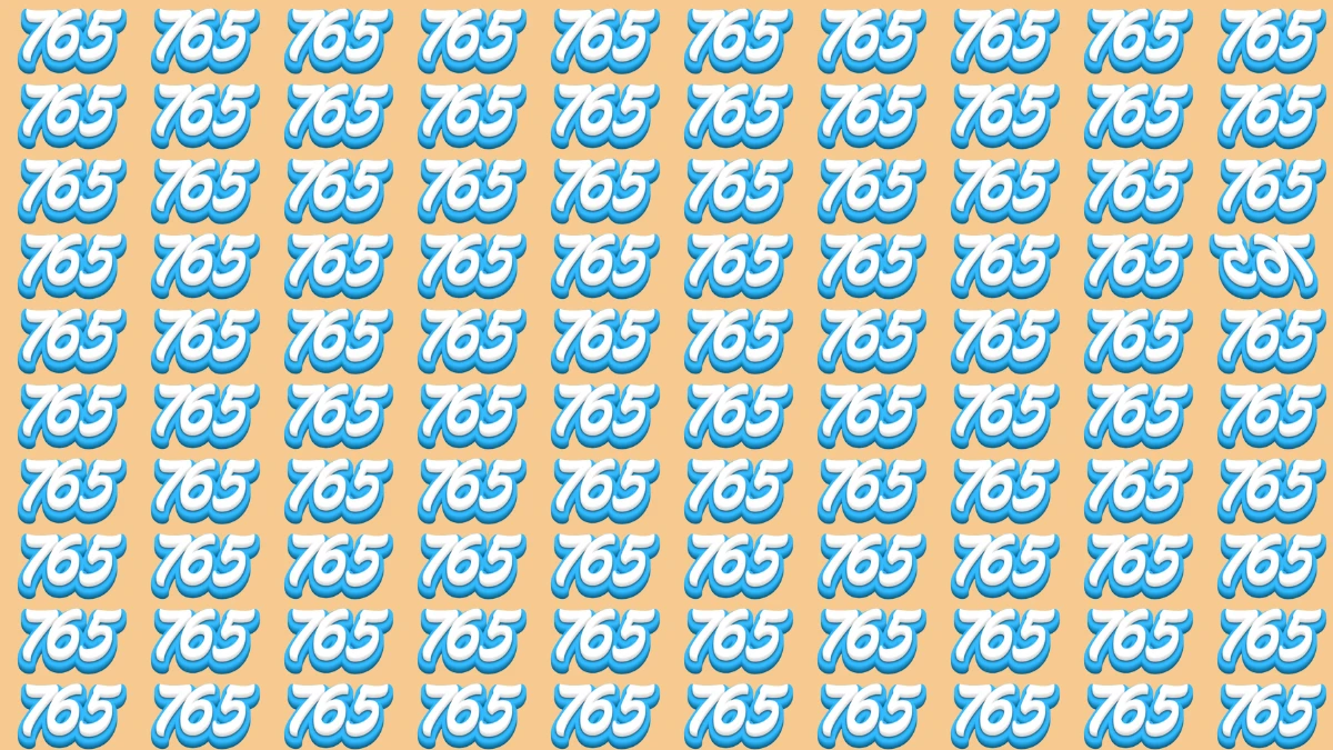 Optical Illusion Eye Test Challenge: Can You Spot the Inverted 765 Among 765 in 8 Seconds?