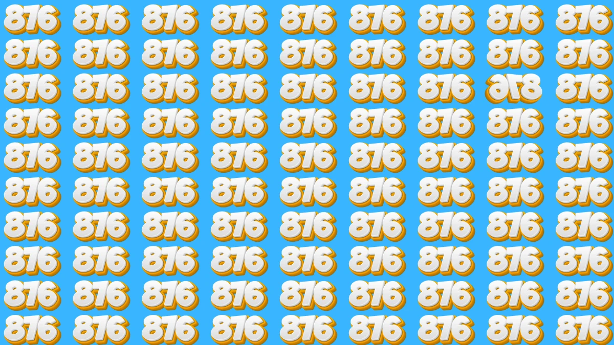 Optical Illusion Eye Test Challenge: Can You Spot the Inverted 876 Among 876 in Just 8 Seconds?