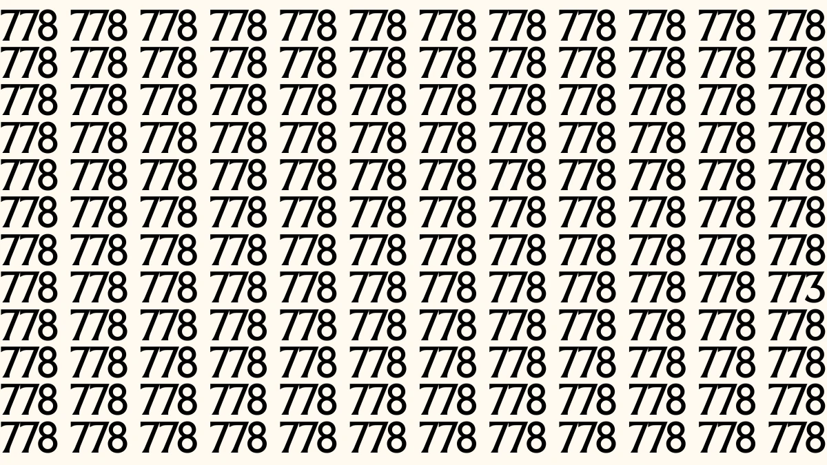 Optical Illusion Eye Test Challenge: If you have Eagle Eyes Spot The Number 773 among 778