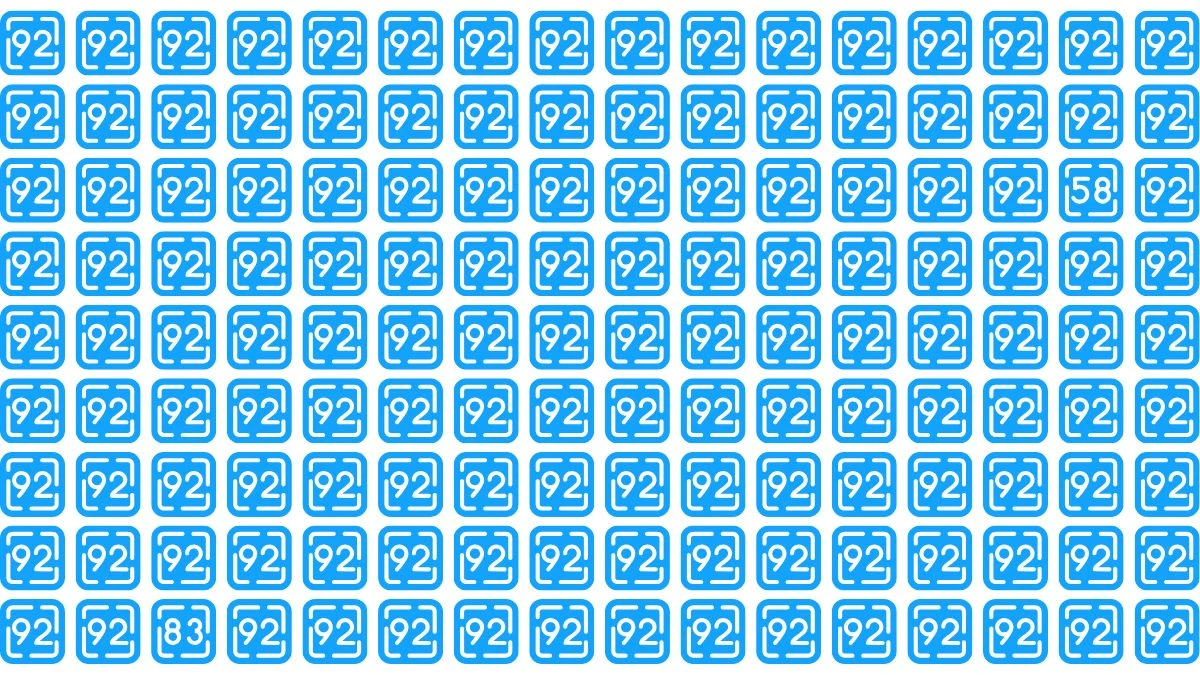Optical Illusion Eye Test Challenge: Only Eagle Eyes Can Spot the Number 53 and 83 among 92