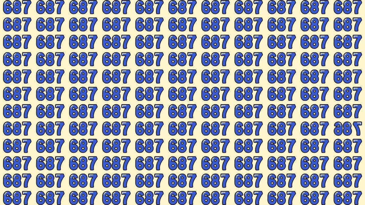 Optical Illusion Eye Test Challenge: Within 7 Seconds Spot The Inverted 687 among 687?
