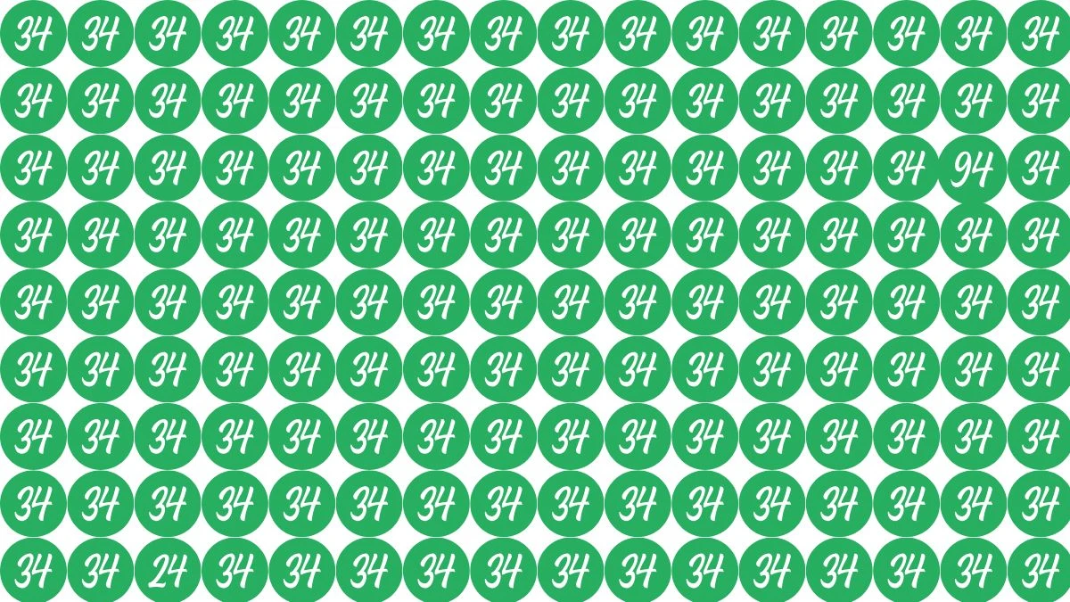 Optical Illusion Eye Test Challenge: Within 7 Seconds Spot The Number 34 and 94 among 24