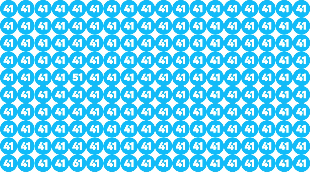 Optical Illusion Eye Test Challenge: Within 7 Seconds Spot The Number 51 and 61 among 41
