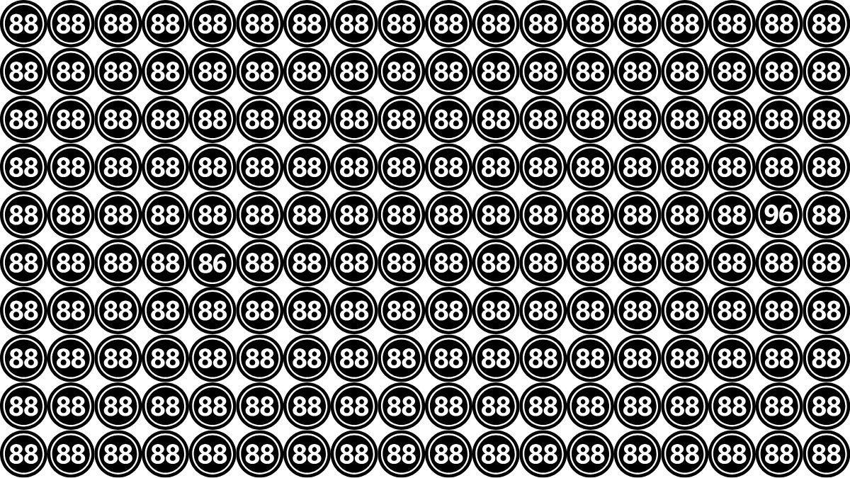 Optical Illusion Eye Test Challenge: Within 7 Seconds Spot The Number 96 and 86 among 88