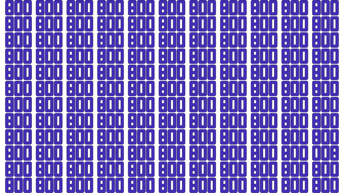 Optical Illusion Eye Test Challenge: Within 8 Seconds Spot The Inverted 800 among 800?