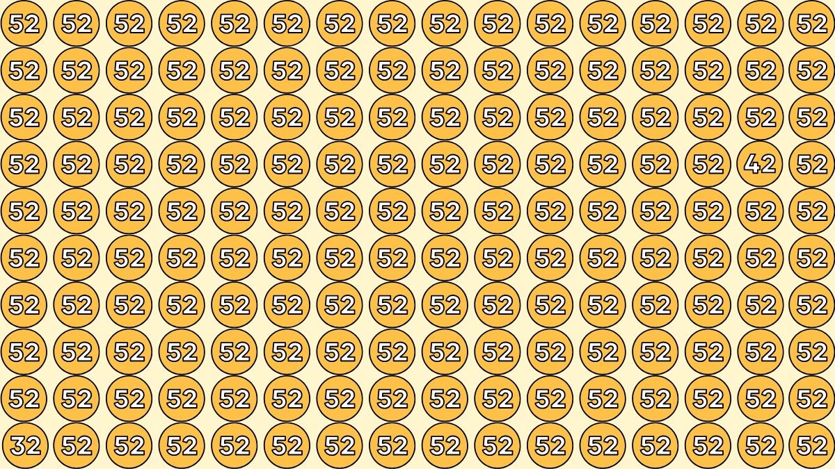 Optical Illusion Eye Test Challenge: Within 8 Seconds Spot The Number 32 and 42 among 52