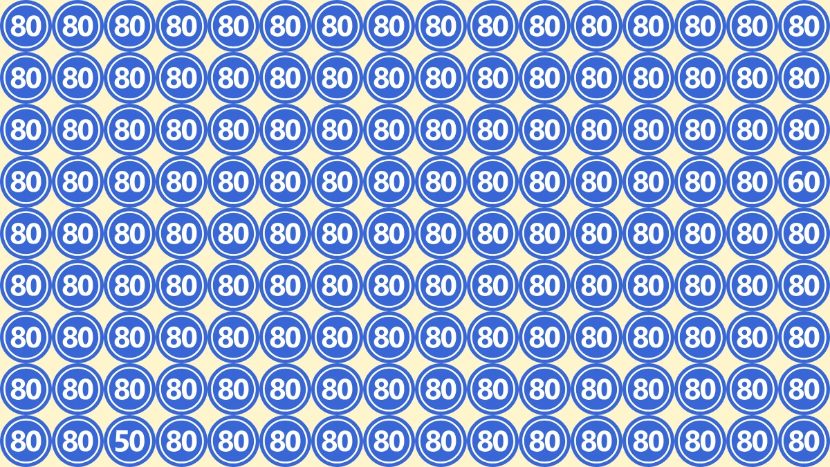 Optical Illusion Eye Test Challenge: Within 8 Seconds Spot The Number 60 and 50 among 80
