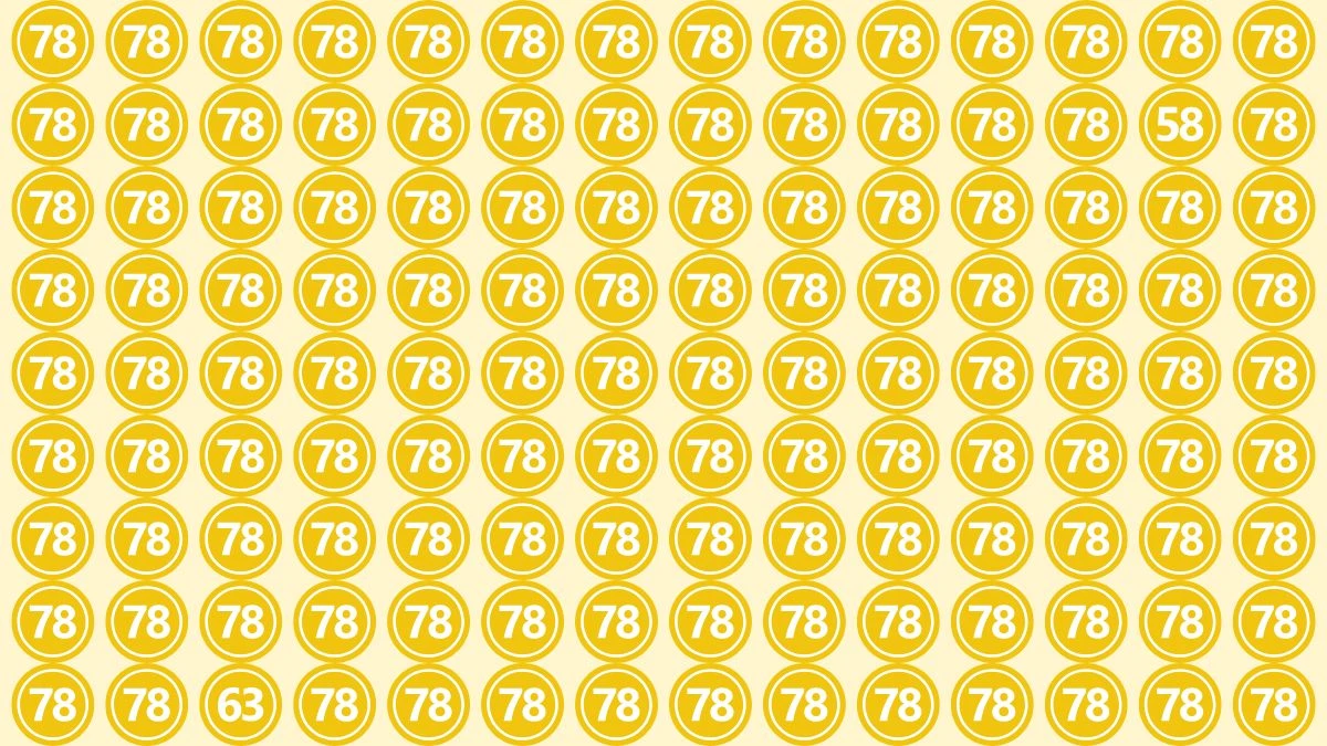 Optical Illusion Eye Test Challenge: Within 8 Seconds Spot The Number 63 and 58 among 78