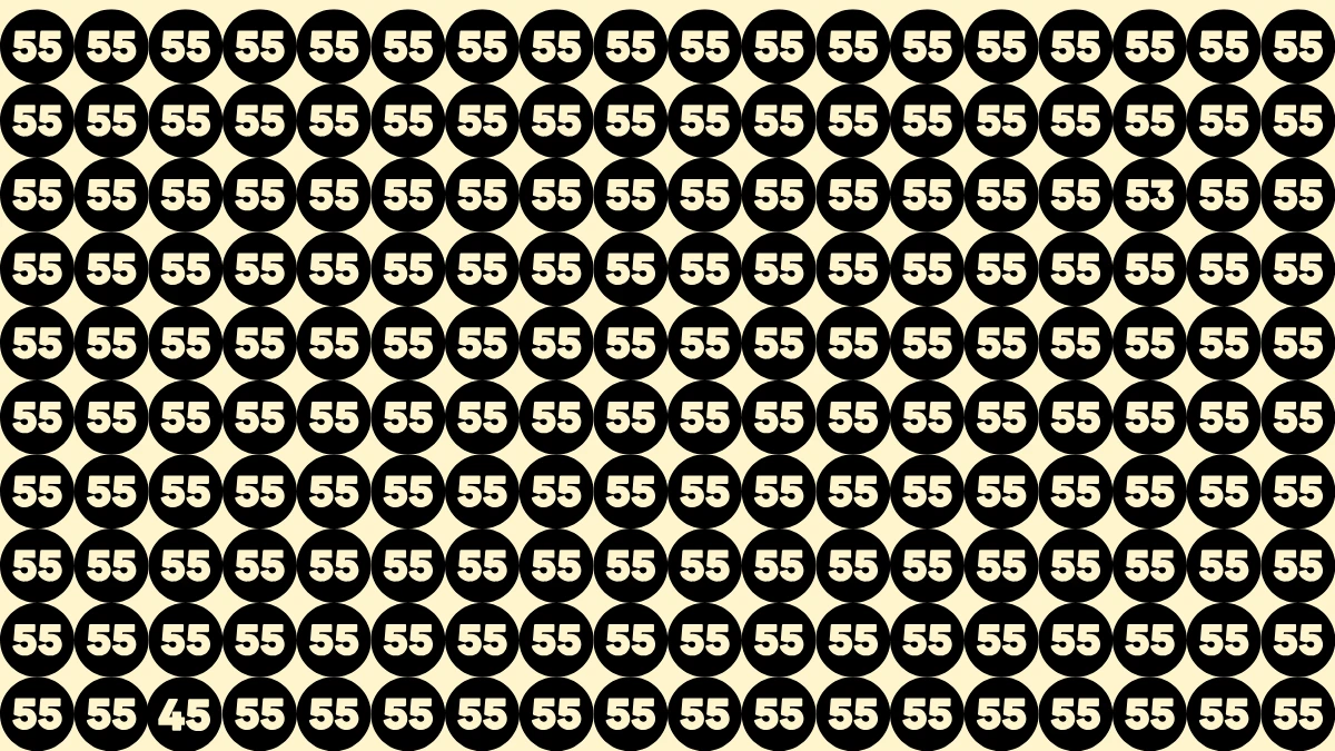Optical Illusion Eye Test Challenge: Within 9 Seconds Spot The Number 45 and 53 among 55