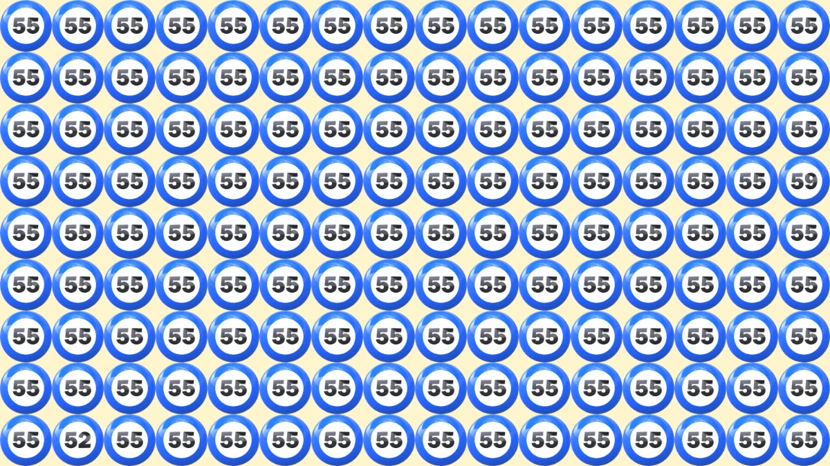 Optical Illusion Eye Test Challenge: Within 9 Seconds Spot The Number 52 and 59 among 55
