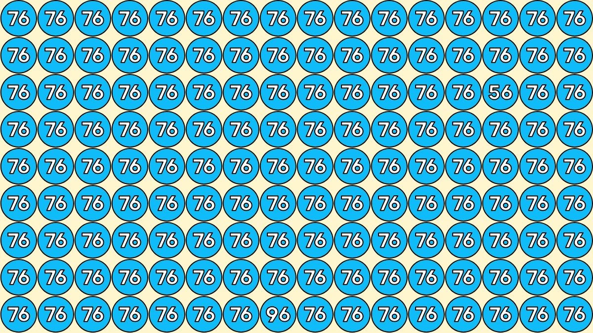 Optical Illusion Eye Test Challenge: Within 9 Seconds Spot The Number 56 and 96 among 76