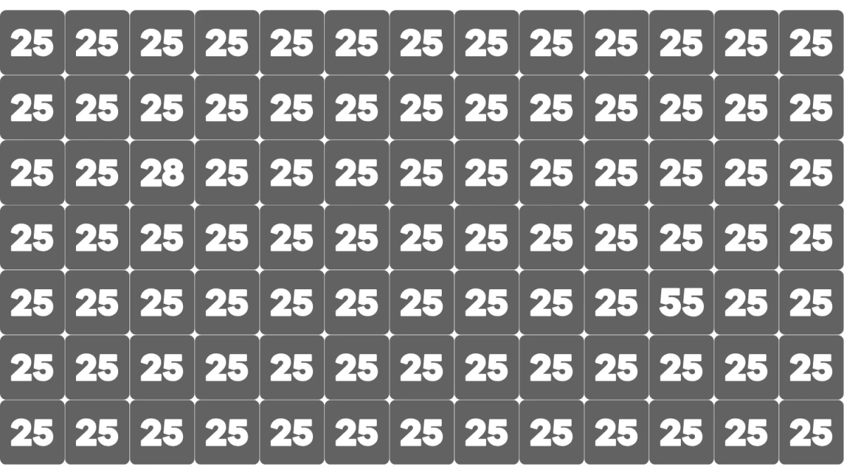 Optical Illusion Find it Out: Within 5 Seconds Spot The Number 28 among 55