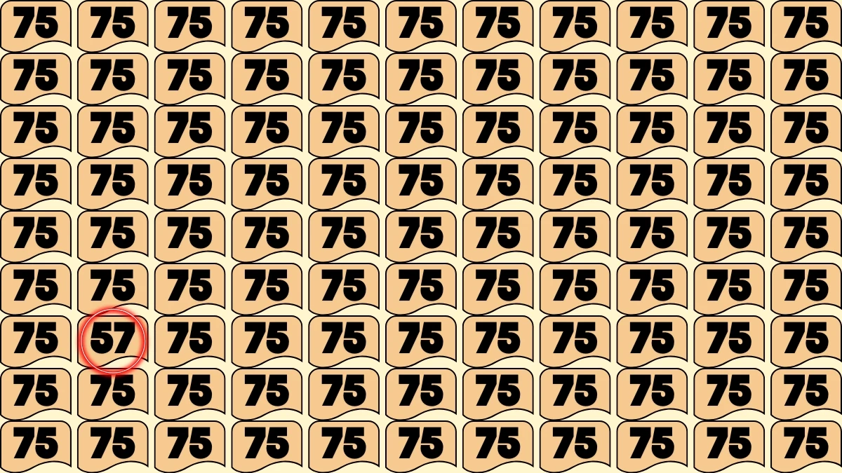 Optical Illusion Find it Out: Within 5 Seconds Spot The Number 57 among 75