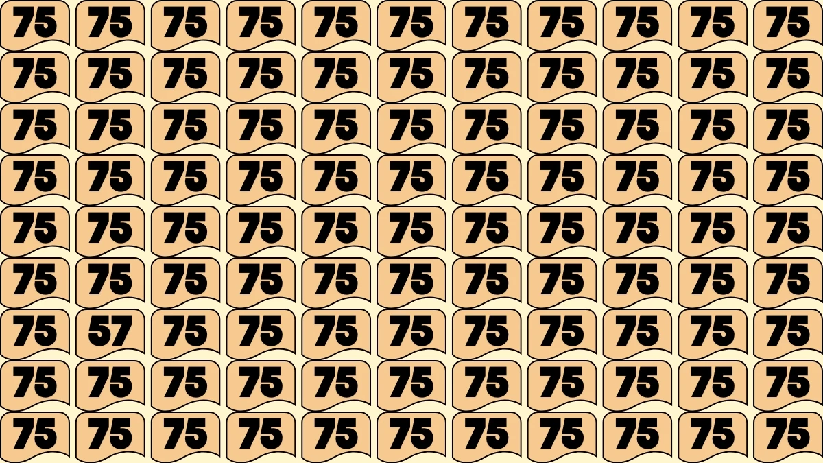 Optical Illusion Find it Out: Within 5 Seconds Spot The Number 57 among 75