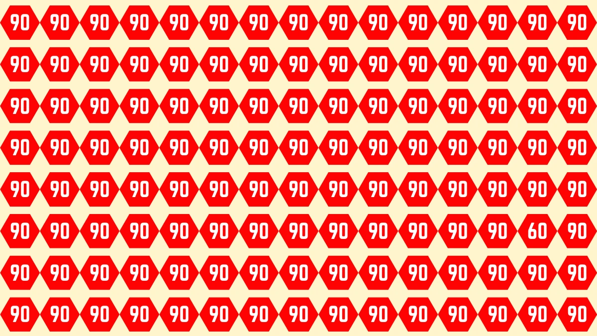 Optical Illusion Find it Out: Within 5 Seconds Spot The Number 60 among 90