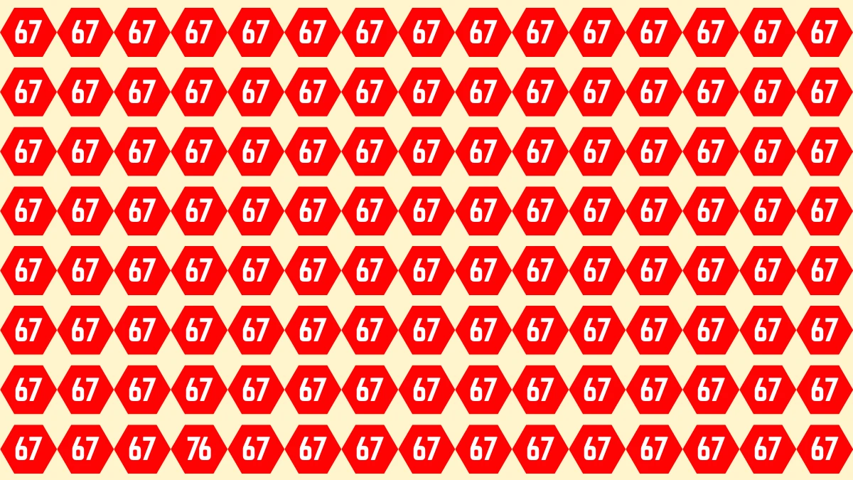 Optical Illusion Find it Out: Within 5 Seconds Spot The Number 76 among 67