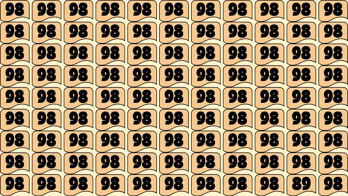 Optical Illusion Find it Out: Within 5 Seconds Spot The Number 89 among 98