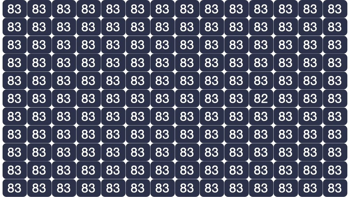 Optical Illusion Find it Out: Within 7 Seconds Find The Number 82 among 83