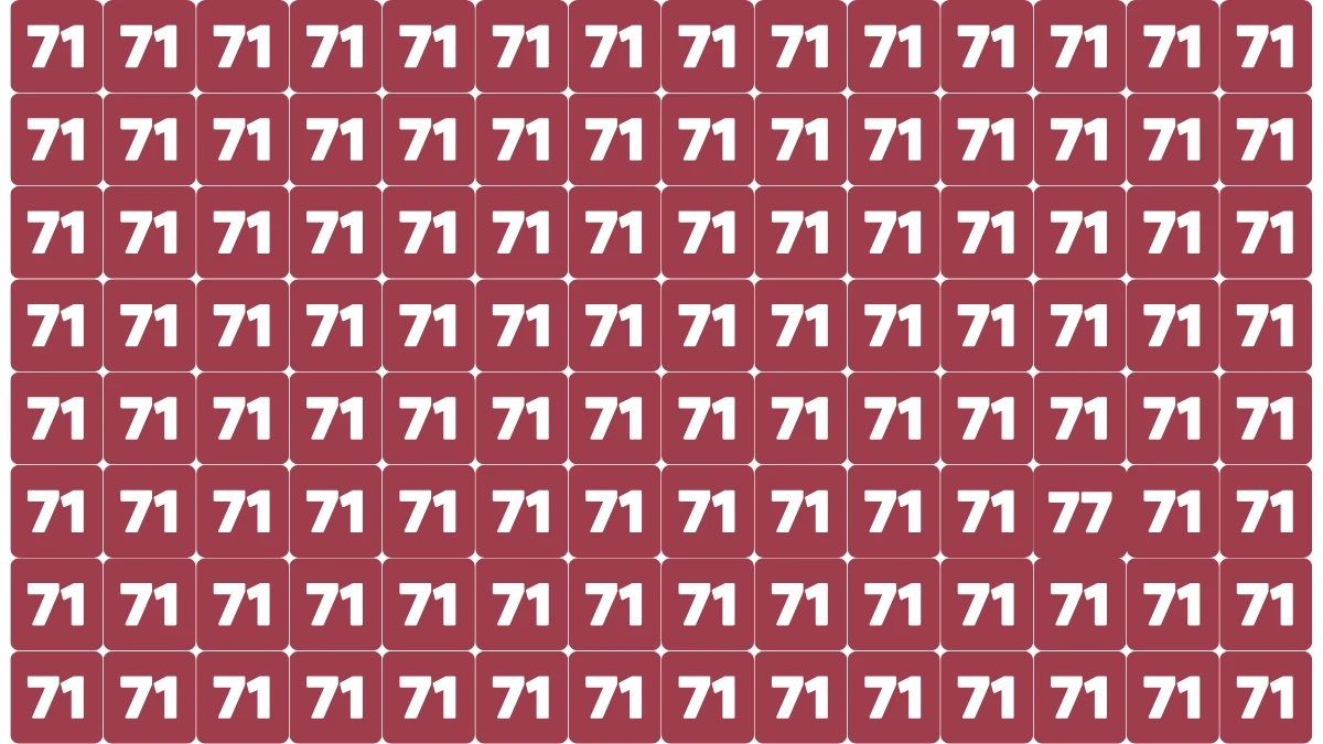 Optical Illusion Find it Out: Within 7 Seconds Spot The Number 77 among 71