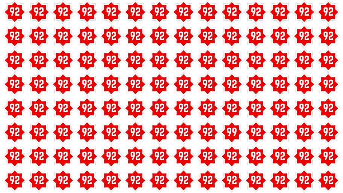 Optical Illusion Find it Out: Within 7 Seconds Spot The Number 99 among 92