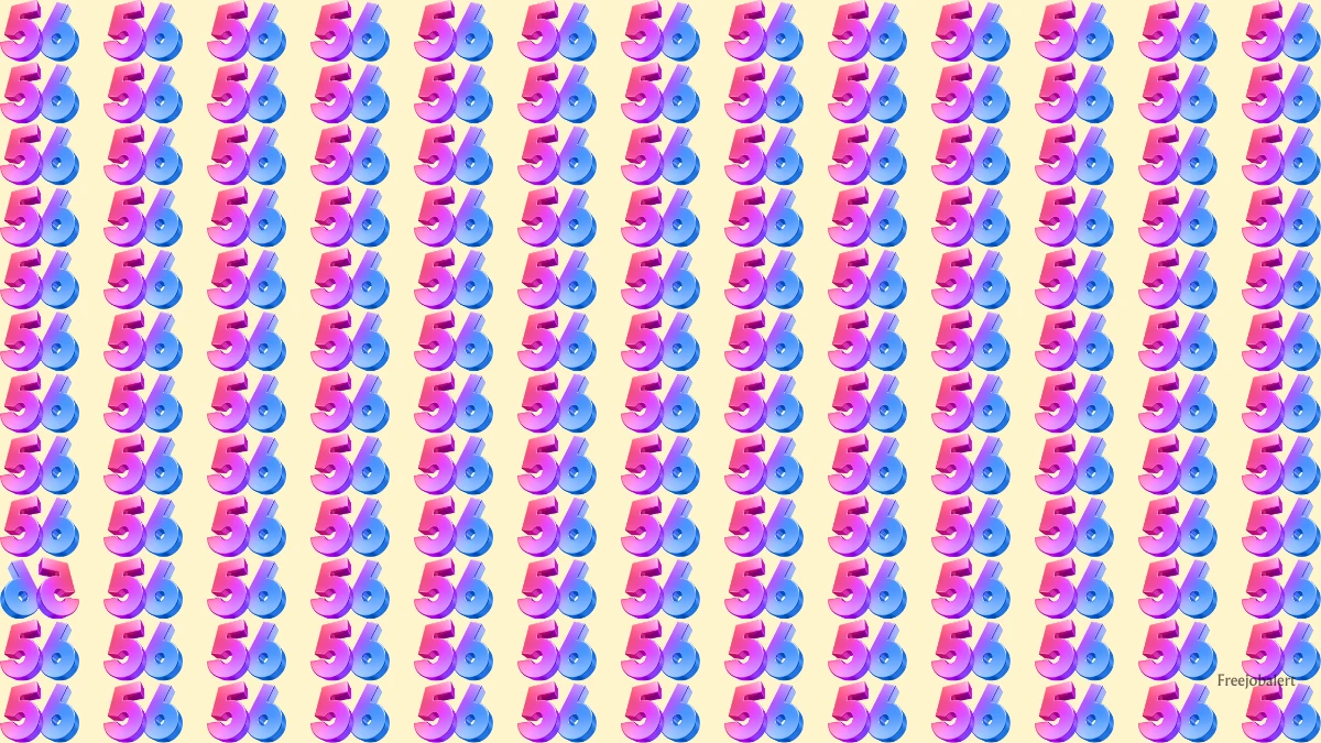 Optical Illusion IQ Test: Are You A Genius? Within 5 Seconds Spot The Inverted 56 among 56