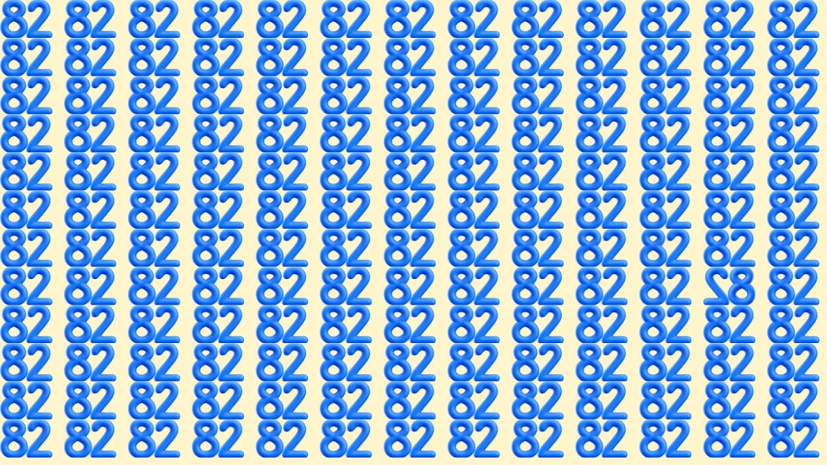 Optical Illusion IQ Test: Are You A Genius? Within 5 Seconds Spot The Inverted 82 among 82