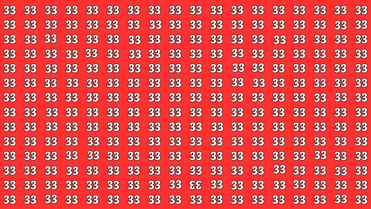 Optical Illusion IQ Test: Are You A Genius? Within 6 Seconds Spot The Inverted 33 among 33