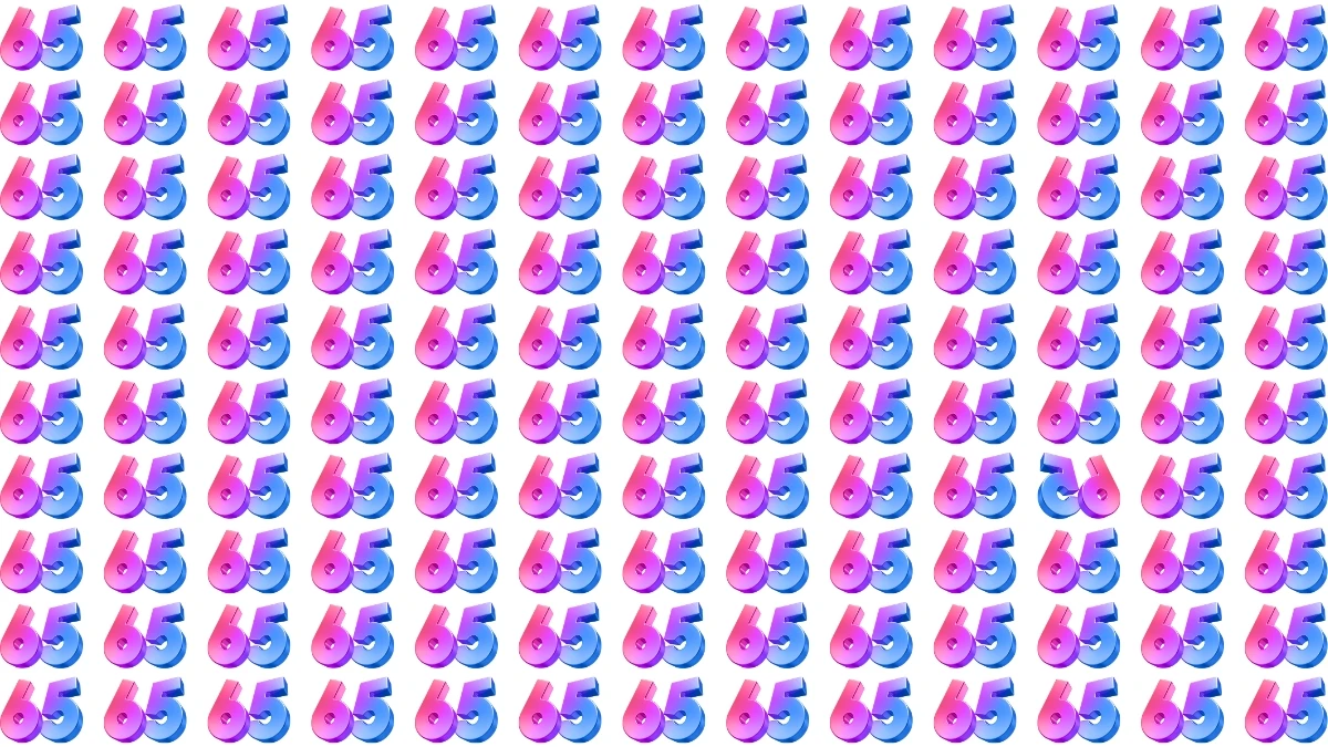 Optical Illusion IQ Test: Are You A Genius? Within 6 Seconds Spot The Inverted 65 among 65