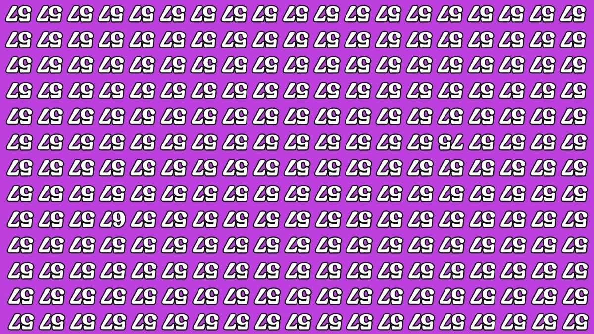 Optical Illusion IQ Test: Are You A Genius? Within 8 Seconds Spot The Inverted 75 among Inverted 57