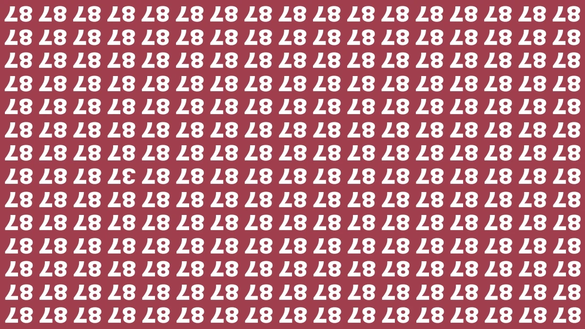 Optical Illusion IQ Test: Are You A Genius? Within 9 Seconds Spot The Inverted 37 among Inverted 87