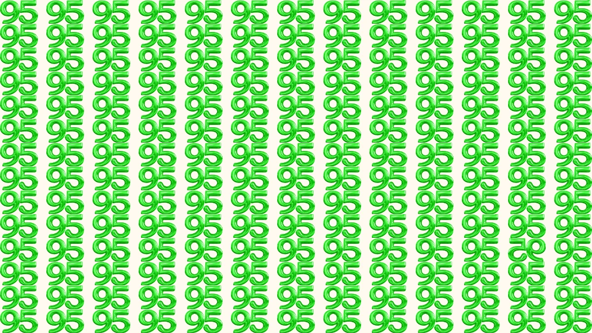 Optical Illusion IQ Test: Are You A Genius? Within 9 Seconds Spot The Inverted 95 among 95