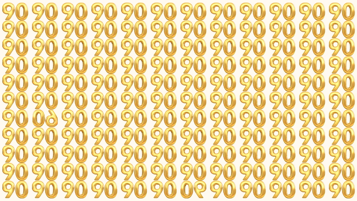 Optical Illusion IQ Test: Can You Spot the 2 Inverted Numbers Among 90s within 10 Seconds?