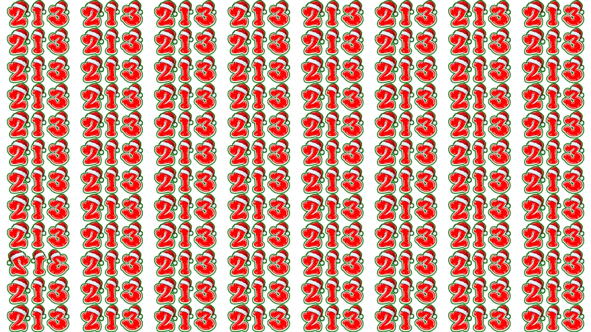 Optical Illusion IQ Test: Within 7 Seconds Spot The Inverted 213 among 213