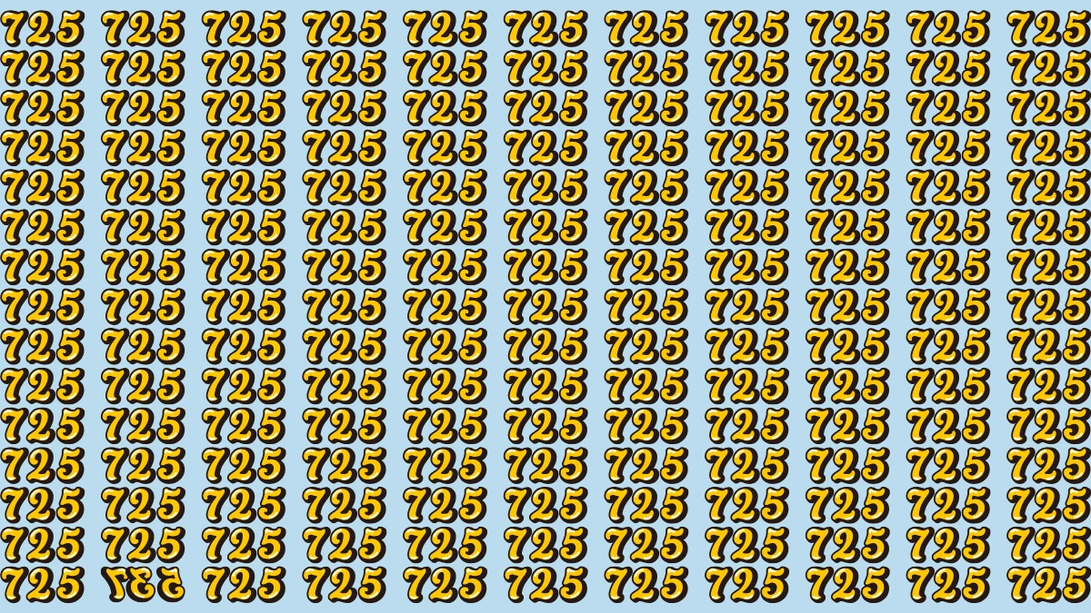 Optical Illusion IQ Test: Within 7 Seconds Spot The Inverted 735 among 725
