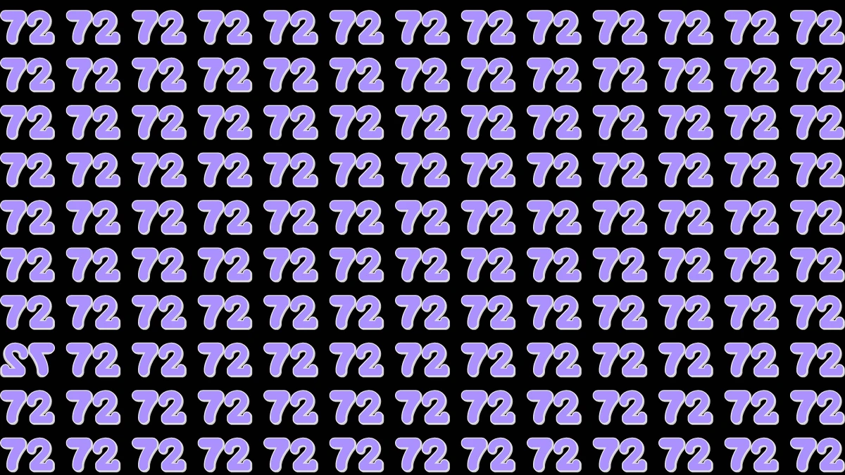 Optical Illusion: Only Sharp Eyes Can Spot the Inverted 72 Among 72 - Can You Do It?