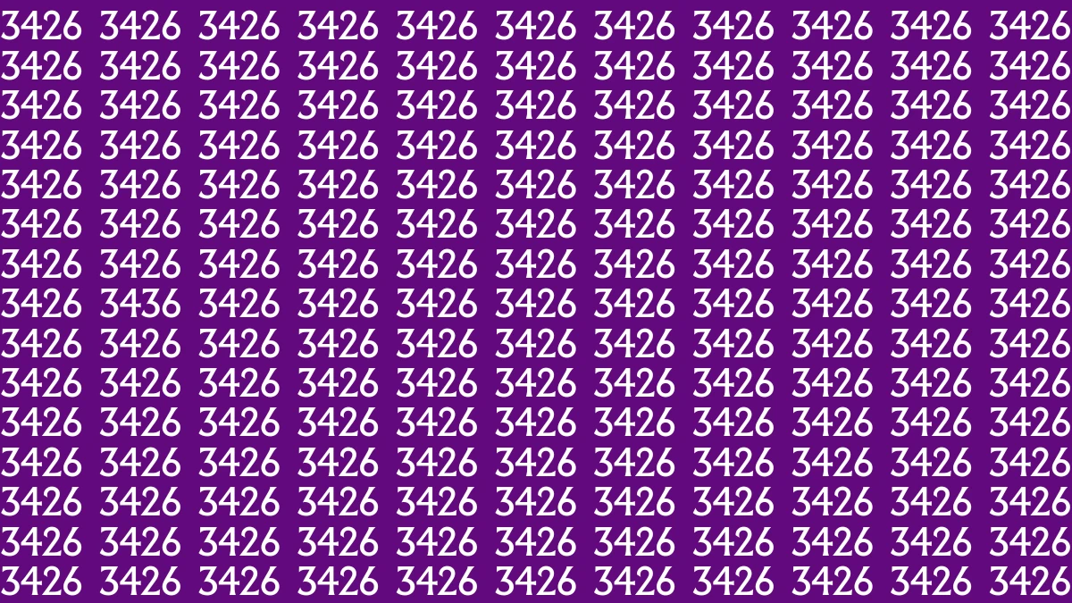 Optical Illusion Puzzle IQ Test: Can You Spot the Number 3436 Among 3426 in 6 Seconds?
