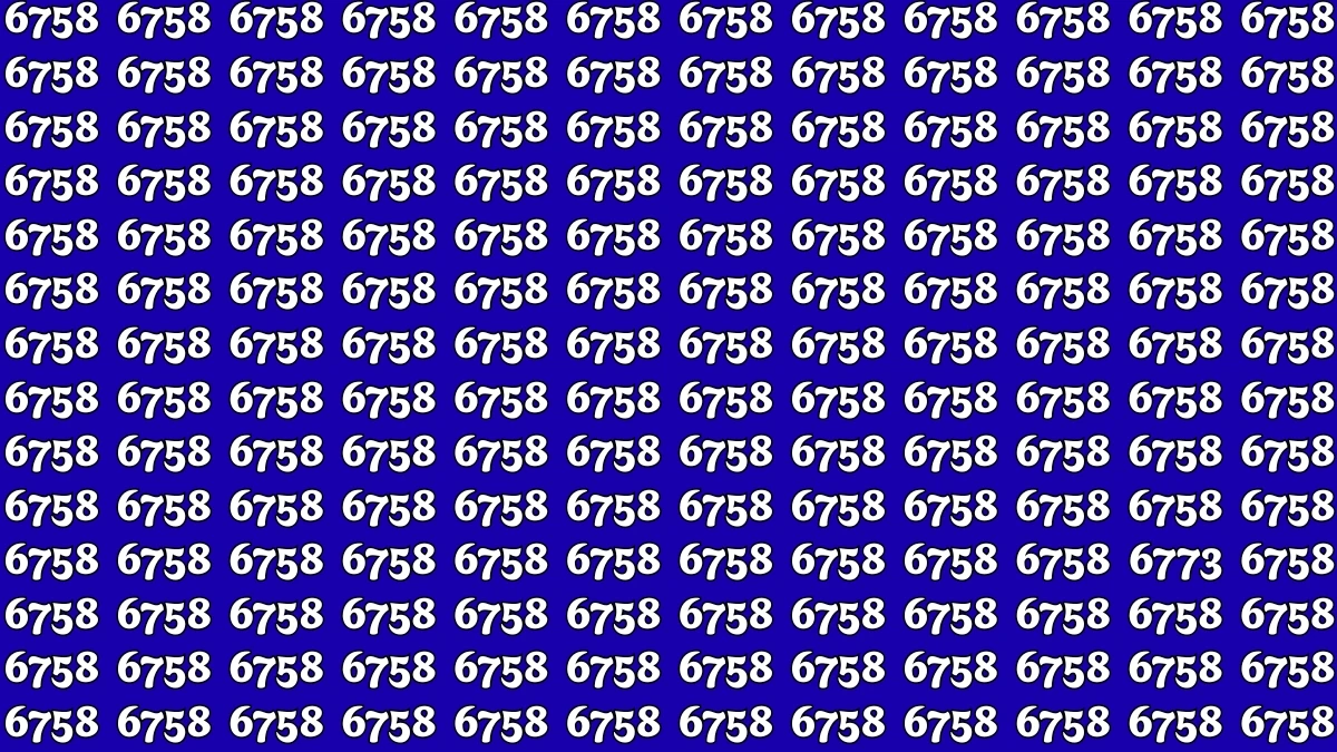Optical Illusion Puzzle IQ Test: Only People with Sharp Eyes Can Spot the Number 6773 among 6758 in 6 Secs