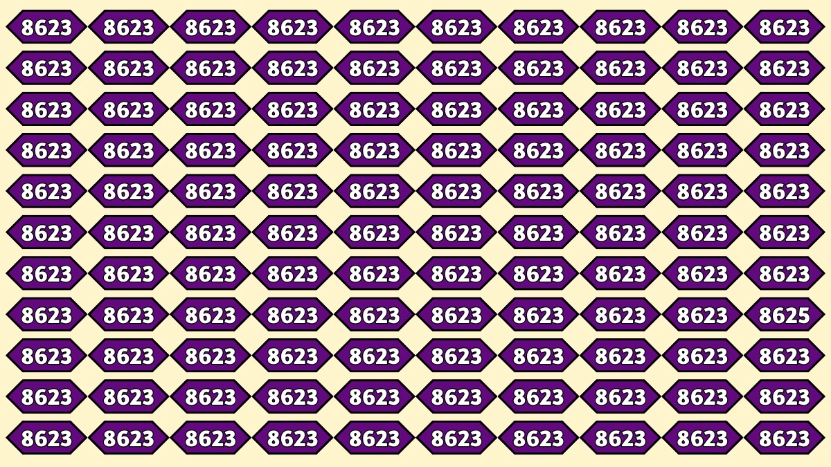 Optical Illusion Puzzle IQ Test: Only People with Sharp Eyes Can Spot the Number 8625 Among 8623 in 6 Seconds