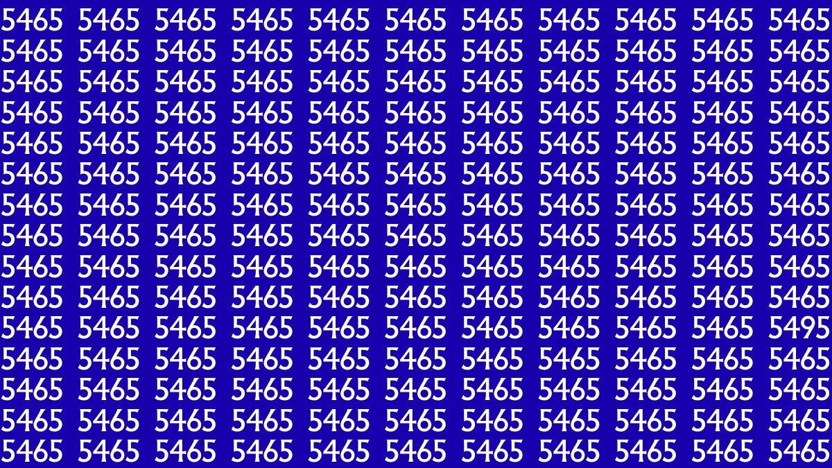 Optical Illusion Puzzle IQ Test: Within 6 Seconds Spot The Number 5495 among 5465