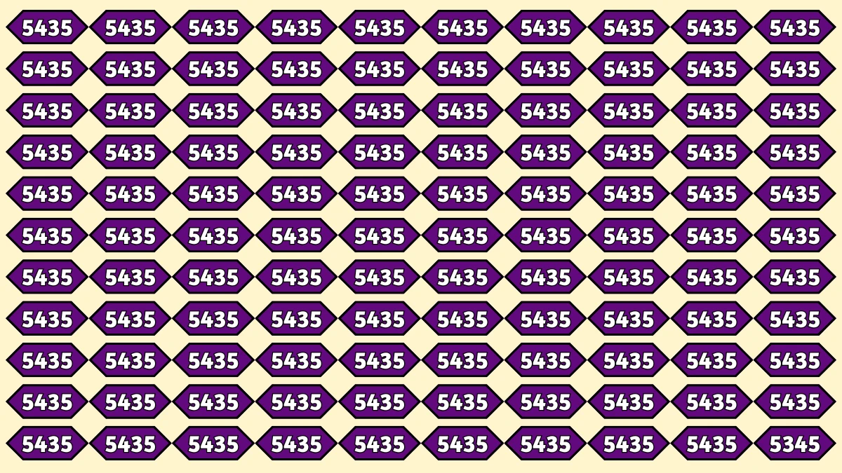 Optical Illusion Puzzle IQ Test: Within 6 Seconds Spot The Number 5345 among 5435