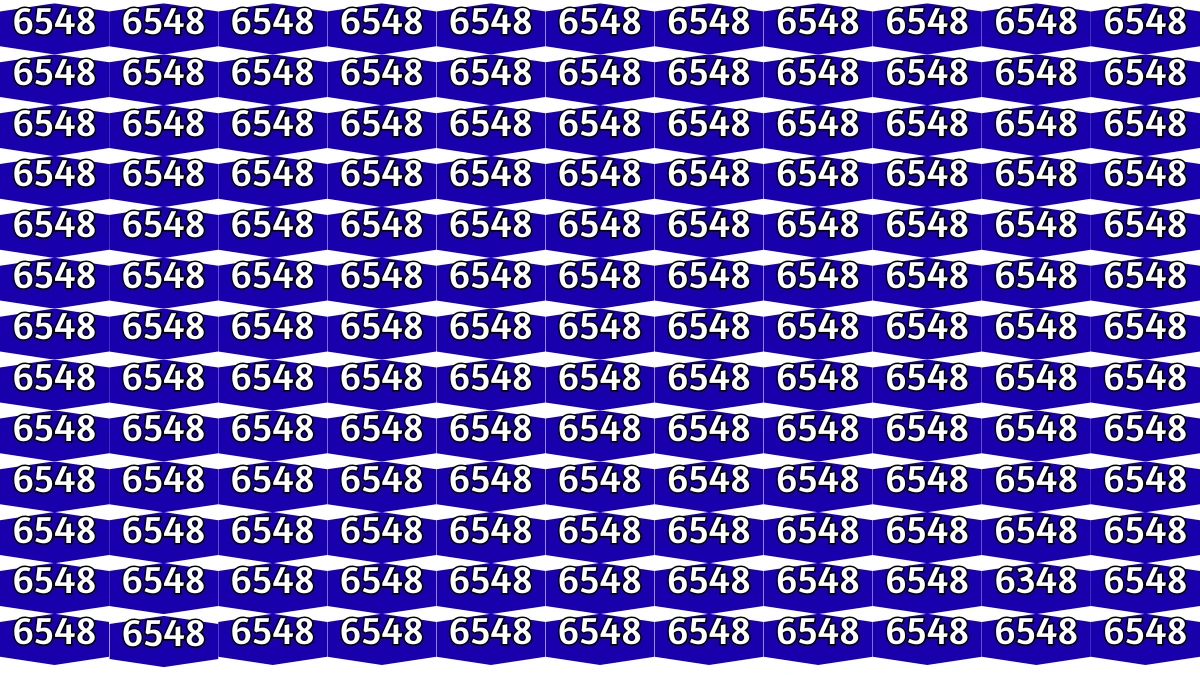 Optical Illusion Puzzle IQ Test: Within 6 Seconds Spot The Number 6348 among 6548
