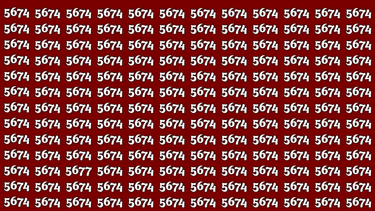 Optical Illusion Puzzle IQ Test: Within 7 Seconds Spot The Number 5677 among 5674
